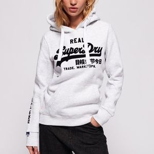 Vintage Logo Emboss Flock Hoodie ICE MARL